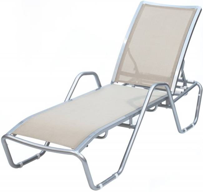 Шезлонг-лежак металлический Lotos Sunbed тортора 2000х625х1050 мм