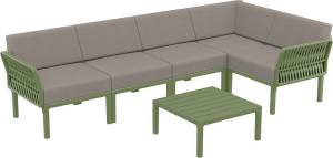 Комплект пластиковой мебели Portofino Lounge Corner оливковый, светло-коричневый