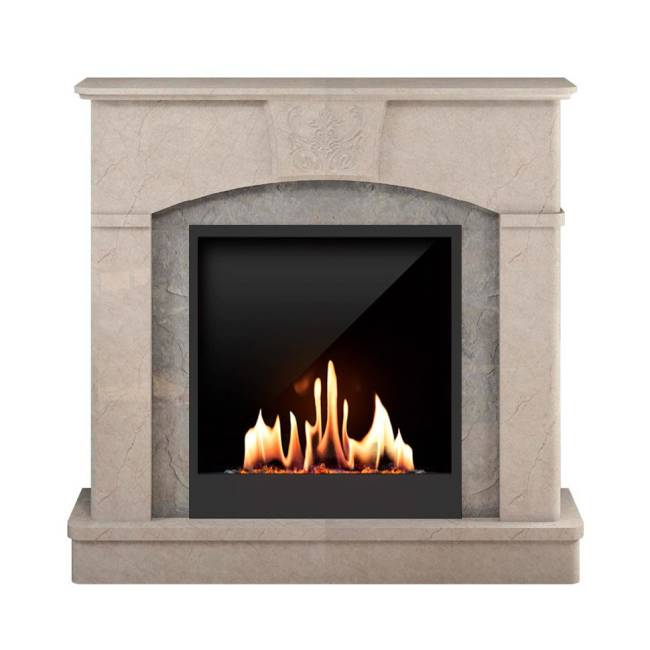 Биокамин в мраморном портале SteelHeat Praga M (Стемалит)