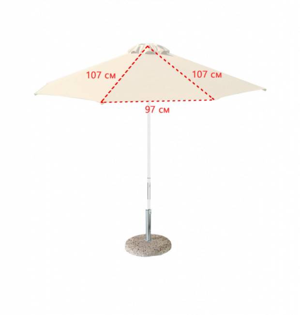 Зонт пляжный профессиональный Ø2.5 м Kiwi Clips белый, бежевый Ø2500 мм Зонт пляжный профессиональный Ø2.5 м Kiwi Clips белый, бежевый Ø2500 мм