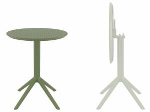 Стол пластиковый складной Sky Folding Table 60 оливковый 600х740 мм
