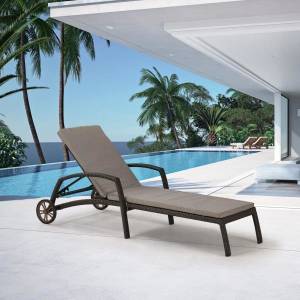 Шезлонг-лежак плетеный A35A2-W53 Brown с матрасом Шезлонг-лежак плетеный A35A2-W53 Brown с матрасом