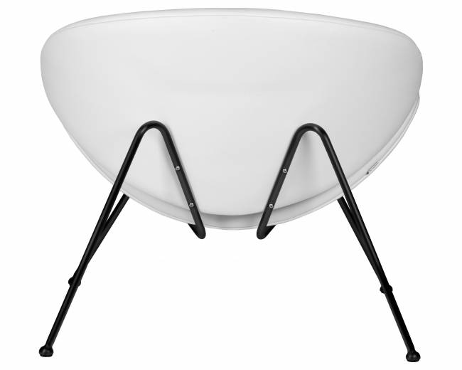 Кресло дизайнерское DOBRIN EMILY, белый винил YP17, черное основание