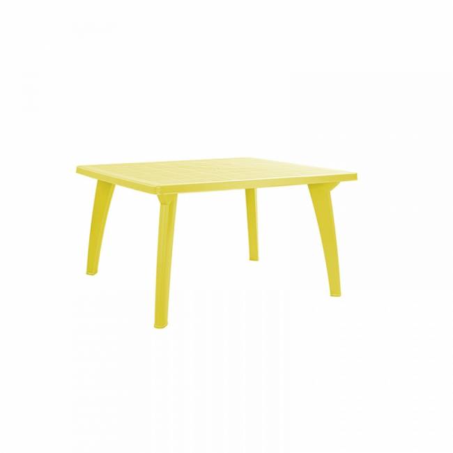 Стол пластиковый Солнце прямоугольный, желтый