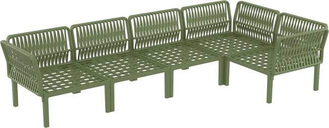 Комплект пластиковой мебели Portofino Lounge Corner оливковый, темно-серый Комплект пластиковой мебели Portofino Lounge Corner оливковый, темно-серый