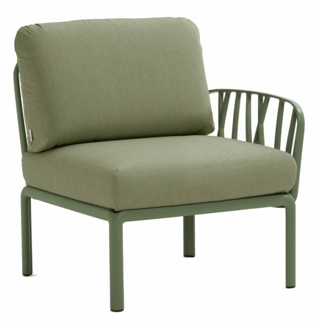 Модуль правый/левый пластиковый с подушками Komodo Elemento Terminale DS/SX агава, джунгли 745х780х900 мм