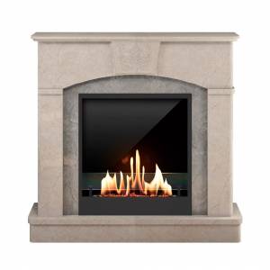 Биокамин в мраморном портале SteelHeat Praga M (Стекло + Стемалит)