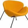 Кресло дизайнерское DOBRIN EMILY, желтая ткань AF13, черное основание