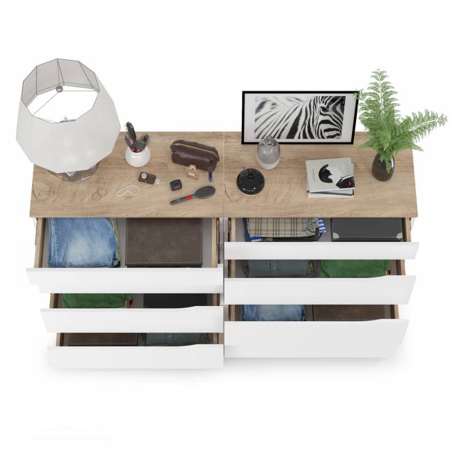 Два комода Муссон цвет белый/дуб эндгрейн элегантный Два комода Муссон цвет белый/дуб эндгрейн элегантный