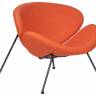 Кресло дизайнерское DOBRIN EMILY, оранжевая ткань AF, черное основания