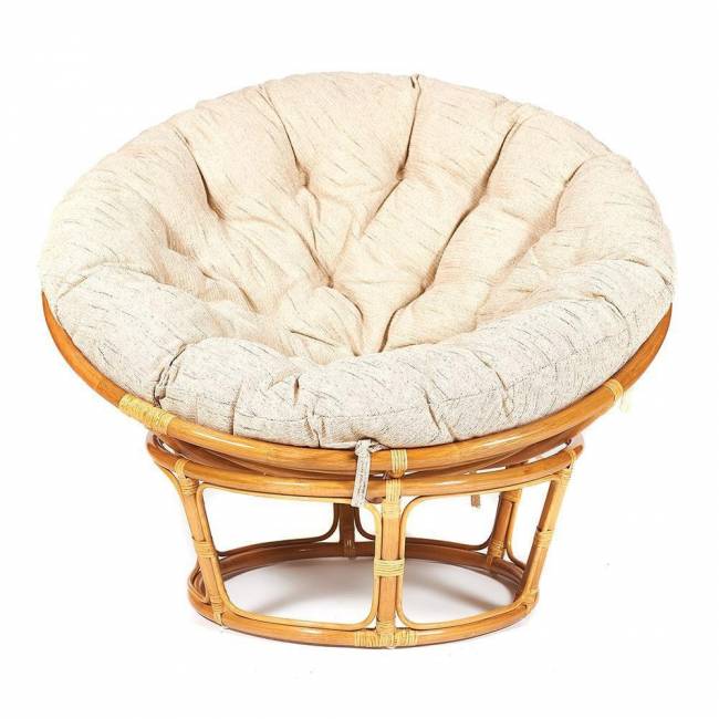 Кресло Папасан/Papasan (23/01 W) /с подушкой/ диаметр подушки 129см, 115х101х104см, медовый, ткань старт Honey (мед)