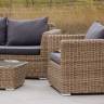 "Капучино Дабл" лаунж-зона из искусственного ротанга, цвет соломенный