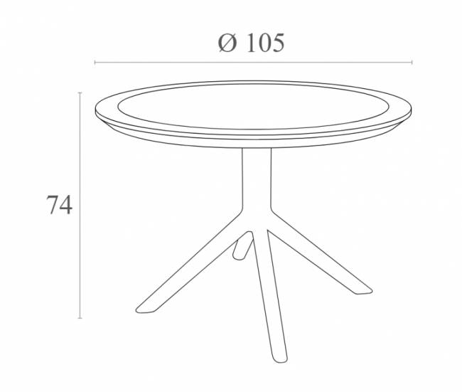 Стол пластиковый Sky Table Ø105 оливковый 1050х740 мм Стол пластиковый Sky Table Ø105 оливковый 1050х740 мм