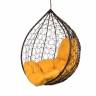 Подвесное кресло в виде капли "Tropica Brown" BS" оранжевая подушка