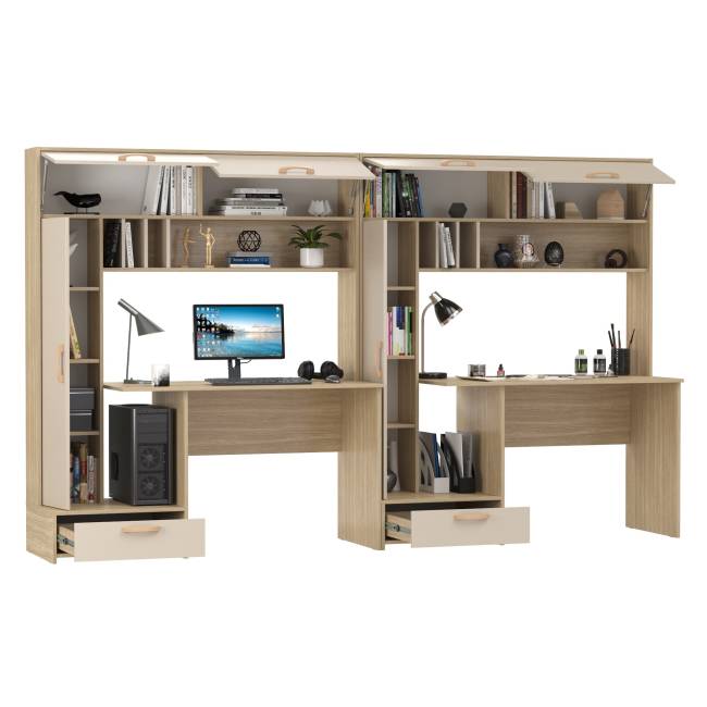 Лайт столы компьютерные с полками и нишей для системного блока 03.243Н цвет плэйн/сатин Лайт столы компьютерные с полками и нишей для системного блока 03.243Н цвет плэйн/сатин