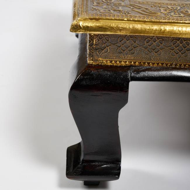 Столик Secret de Maison Голден Хевели/Golden Havely (мод. BJ-002) массив манго/алюминий, 46х46х18см, коричневый/чеканка (Комплект из 2 шт.) этническая чеканка дерево манго