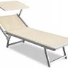 Шезлонг-лежак металлический 501 Relax серебристый, слоновая кость 1820х730х400 мм Шезлонг-лежак металлический 501 Relax серебристый, слоновая кость 1820х730х400 мм