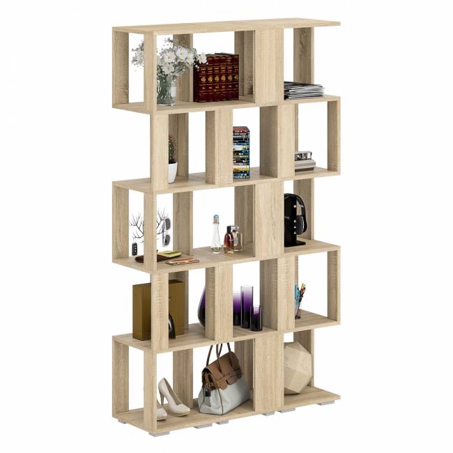 Комплект их 3-х открытых стеллажей цвет дуб сонома