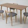 Стол Монте 120 натур со стульями Франк натур рогожка серый