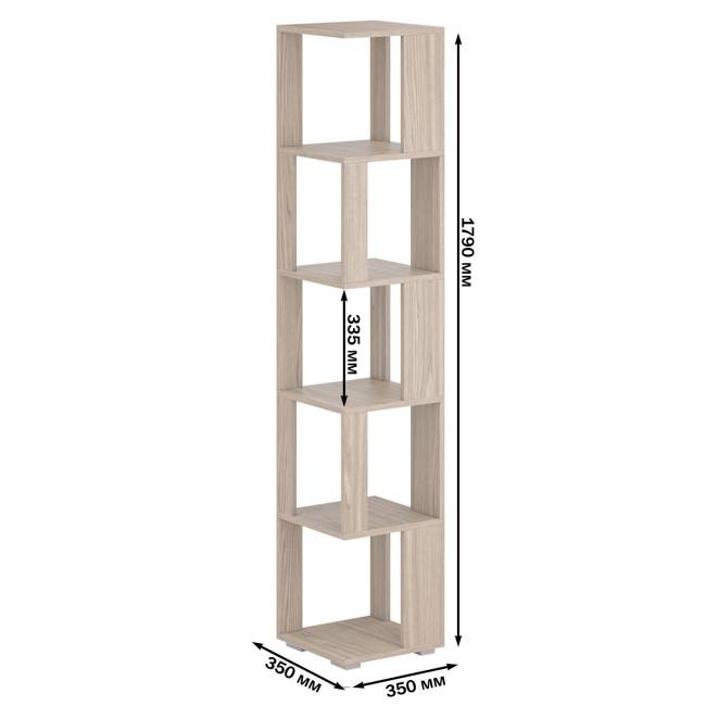Комплект их 3-х открытых стеллажей цвет ясень шимо светлый