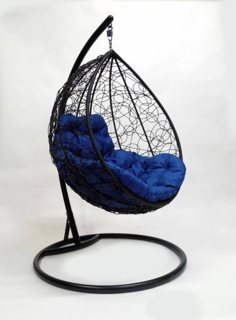 Подвесное кресло кокон «капля ротанг» чёрный