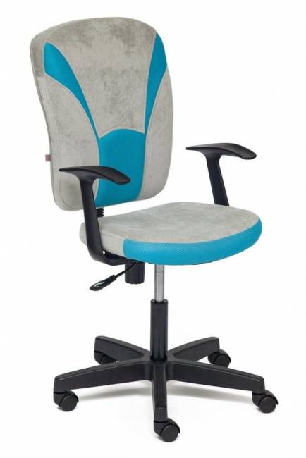 Кресло компьютерное TetChair «Остин» (Ostin) (Серая ткань «Mirage grey» + Бирюзовая сетка)