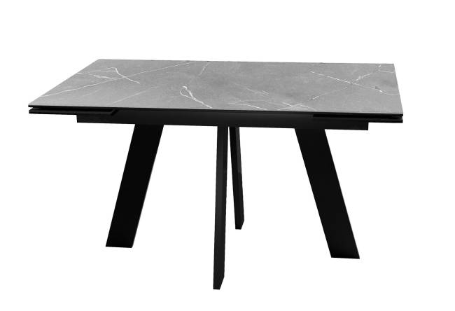 Стол DikLine SKM140 Керамика серый мрамор/подстолье черное/опоры черные (2 уп.) Стол DikLine SKM140 Керамика серый мрамор/подстолье черное/опоры черные (2 уп.)
