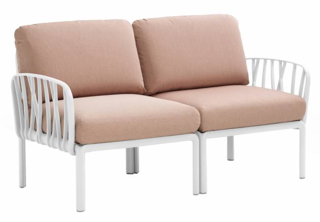 Диван пластиковый с подушками Komodo 2 белый, розовый 1490х780х900 мм Диван пластиковый с подушками Komodo 2 белый, розовый 1490х780х900 мм