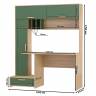Письменный стол Лайт 03.243Н цвет плэйн/дымчатый зелёный