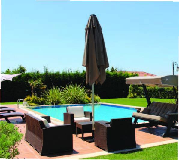 Зонт профессиональный 3х4 м Lux Telescopic Manuel бежевый 3000х4000 мм