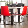Стул пластиковый Zebra Bicolore 4 legs хром, белый, красный 550х520х830 мм