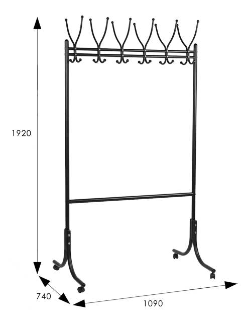 Вешалка напольная на колесах М 11 чёрный Вешалка напольная на колесах М 11 чёрный