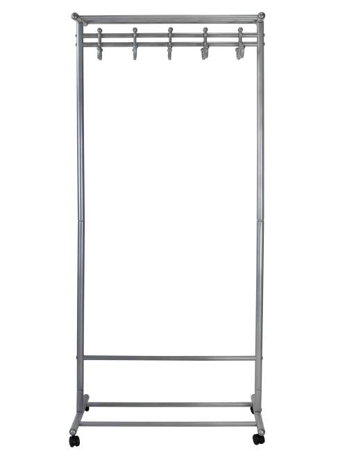 Вешалка напольная на колесах М 9 металлик с крючками Вешалка напольная на колесах М 9 металлик с крючками