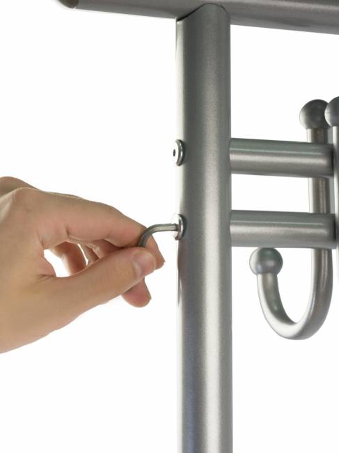 Вешалка напольная на колесах М 9 металлик с крючками Вешалка напольная на колесах М 9 металлик с крючками