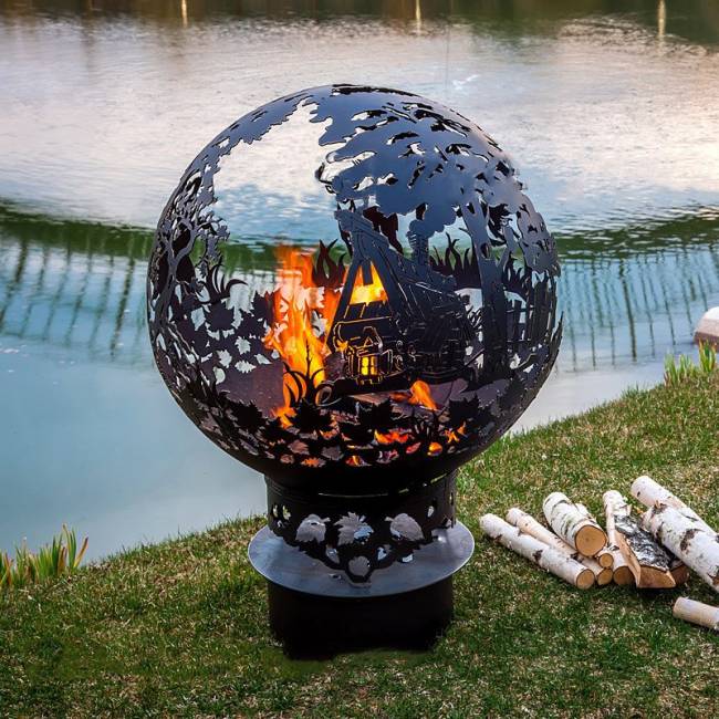 Костровая чаша для дачи с  функцией садового мангала  "Сказочный лес"