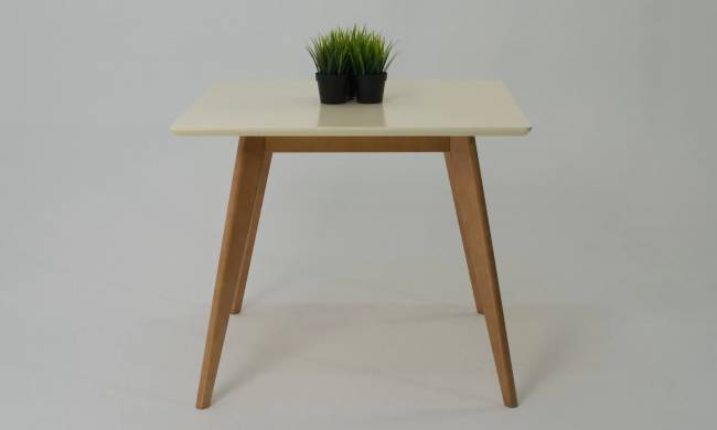 Стол Сканди М 90, Натуральное дерево/Слоновая кость