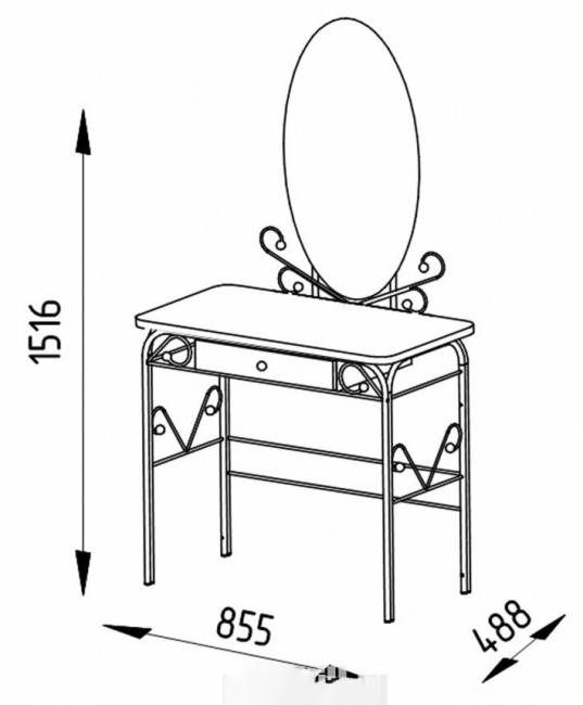 Стол  дамский с ящиком ММД 303  Черный / Венге