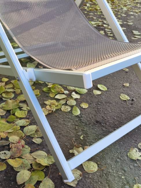 Кресло-шезлонг текстиленовое складное Sdraio серебристый, серо-коричневый 690х1050х1090 мм