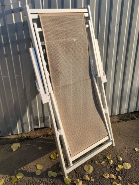 Кресло-шезлонг текстиленовое складное Sdraio серебристый, серо-коричневый 690х1050х1090 мм