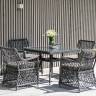 "Айриш" обеденная группа плетеная на 4 персоны, цвет графит