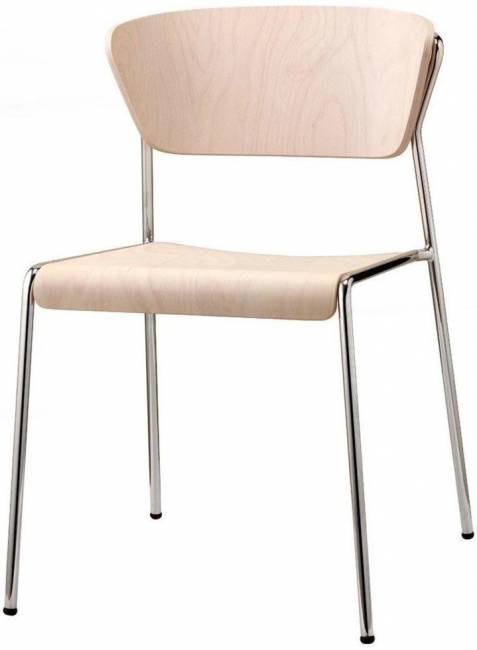 Стул деревянный Lisa Wood хром, беленый бук 510х560х770 мм