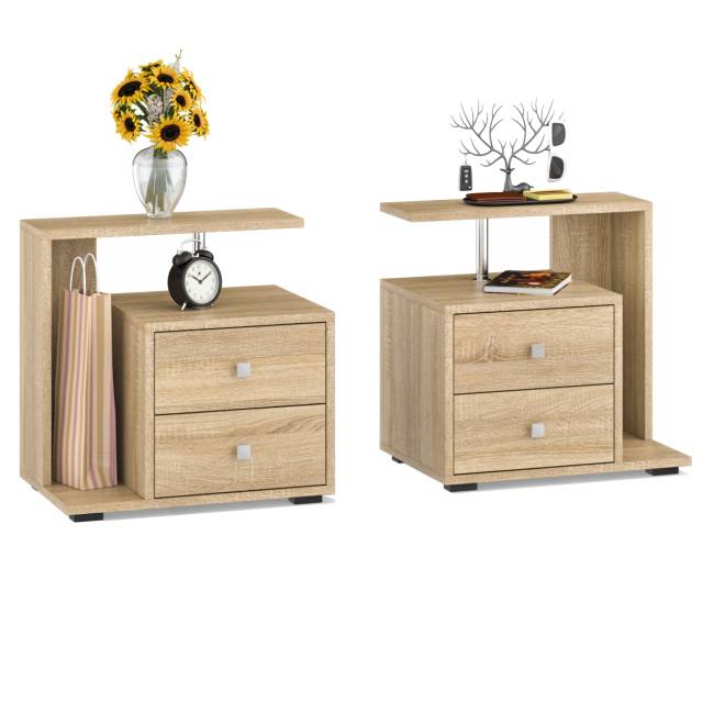 Кровать с ящиками 1600 Камелия + две тумбы цвет дуб сонома