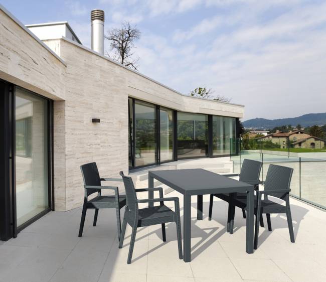 Стол пластиковый Orlando 140 антрацит 1400х800х750 мм