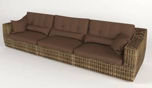 Диван 3-х местный "Сенатор" из искусственного ротанга, Темно - Светло - Коричневый Диван 3-х местный "Сенатор" из искусственного ротанга, Темно - Светло - Коричневый