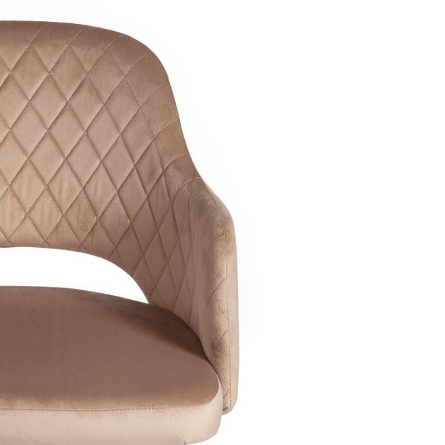 Кресло Валькириа/Valkyria (мод. 711) ткань/металл, 55х55х80см, бежевый бархат 5/черный (Комплект из 4 шт.) бежевый ткань/металл