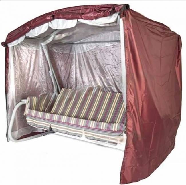 Чехол  для садовых качелей Дефа Люси Премиум - 245х140х185, бордовый