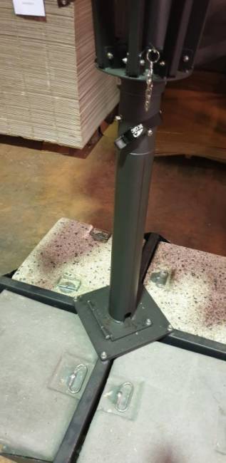 Зонт профессиональный телескопический 4х4 м Capri Dark антрацит, слоновая кость 4000х4000 мм