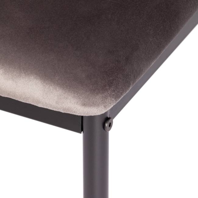 Стул Капри/Capri (мод.39) металл, вельвет, 49.5х41х93,5см, темно-серый HLR24/черный (Комплект из 4 шт.) Dark grey (темно-серый) HLR24 / черный металл, вельвет