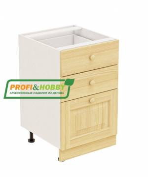 Тумба 3 ящика 500х530х720 + фасад сосна без покраски