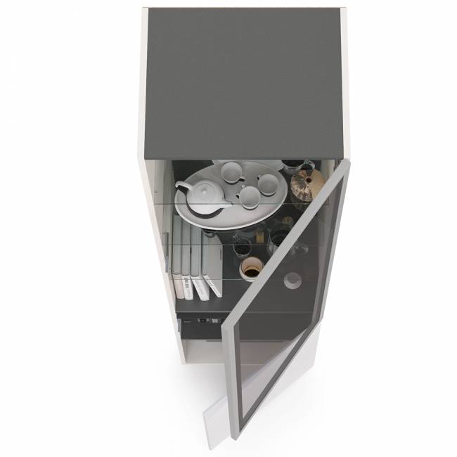 Шкаф-витрина Сидней 13.201 цвет белый/чёрный/МДФ белый глянец Шкаф-витрина Сидней 13.201 цвет белый/чёрный/МДФ белый глянец